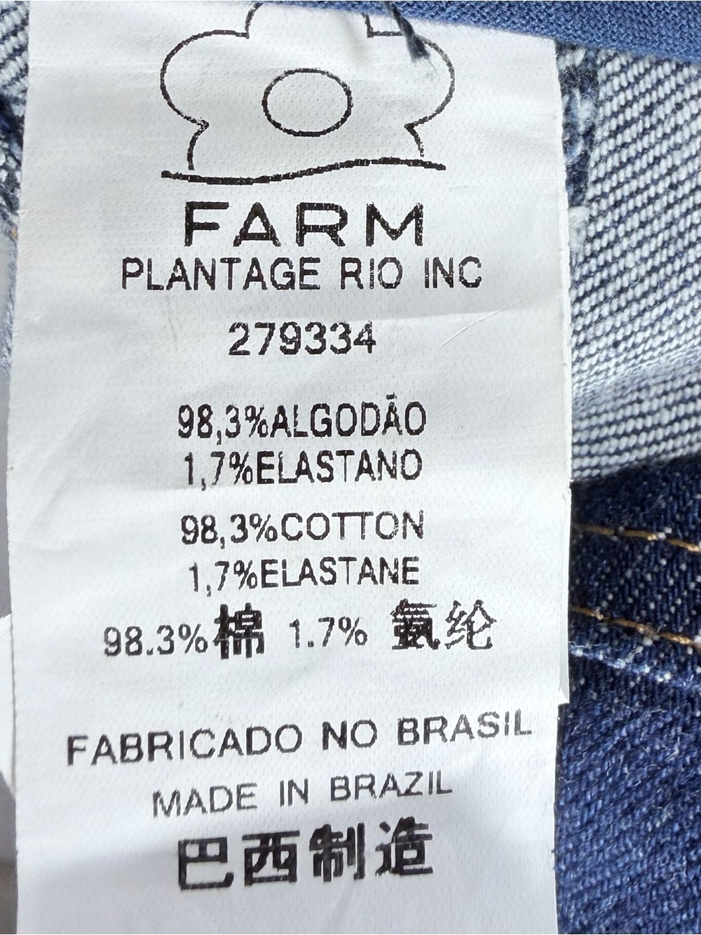 Farm Rio Denim Puff Sleeve Wide Leg Jumpsuit Dark Wash Size M - Picture 8 of 8